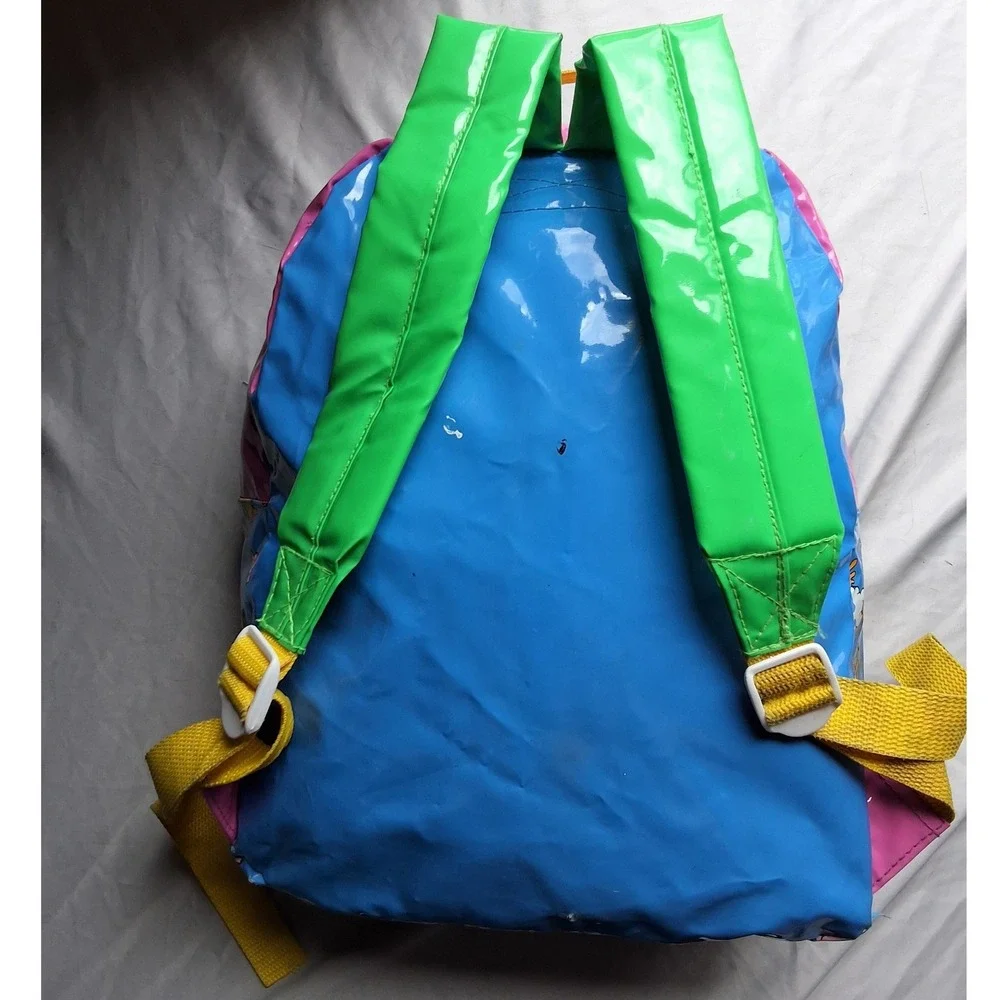Vintage 1998 Barney the Dinosaur Kids Vinyl Backpack Blue Yellow 90s Retro